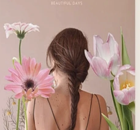 Haircare preview framed by soft flowers